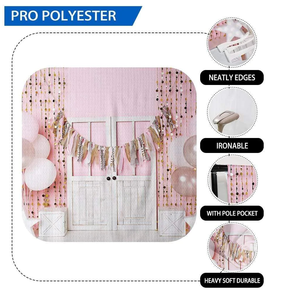 Allenjoy Balloons Pink Bokeh Glitter Birthday  Backdrop Designed by Panida Phillips - Allenjoystudio