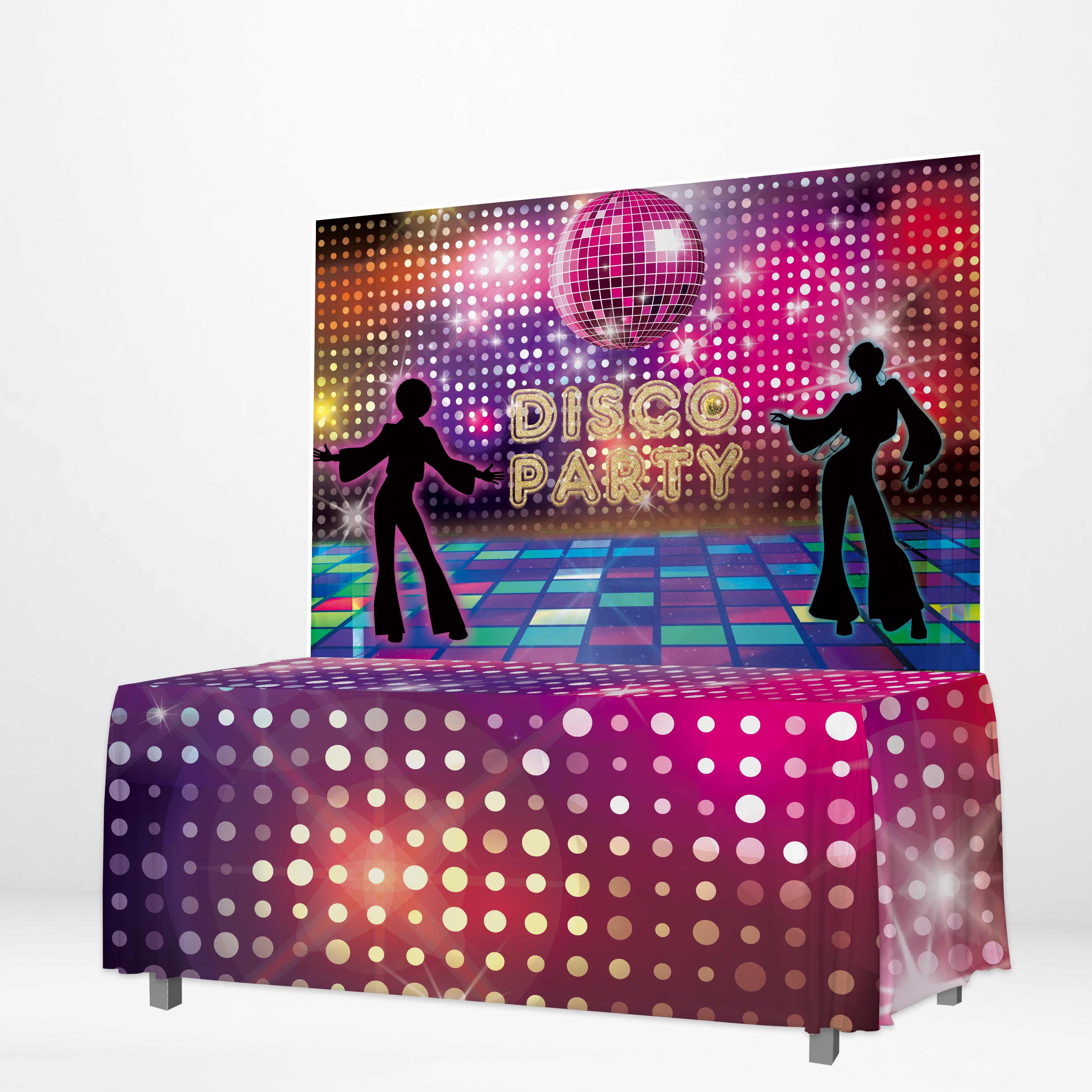 Allenjoy Disco Party Colorful Lights Dancer Banner Tablecloth - Allenjoystudio