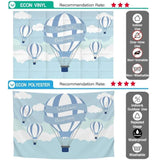 Allenjoy Baptism Backdrop with Hot Air Balloon Blue Ribbon Clould Sky - Allenjoystudio