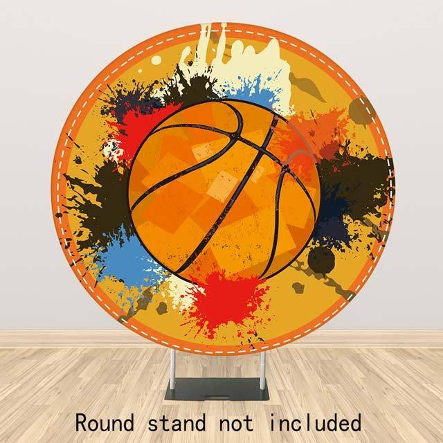 Allenjoy Basketball Round Backdrop - Allenjoystudio