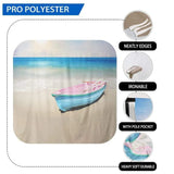 Allenjoy Beach Sunshine Blue Sky Pink and Blue Boat Backdrop - Allenjoystudio