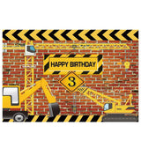 Allenjoy Bricks Wall Excavator Background for Boys - Allenjoystudio