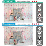 Allenjoy Fireplace Pink Balloons Floral Boken Backdrop - Allenjoystudio