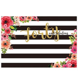 Allenjoy Custom Black and White Stripe Birthday Backdrop for Lady