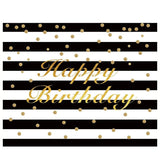 Allenjoy Classical Black and White Stripes Golden Dot Backdrop