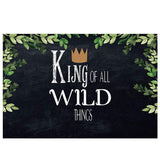 Allenjoy Green leaves and King Crown Black Backdrop