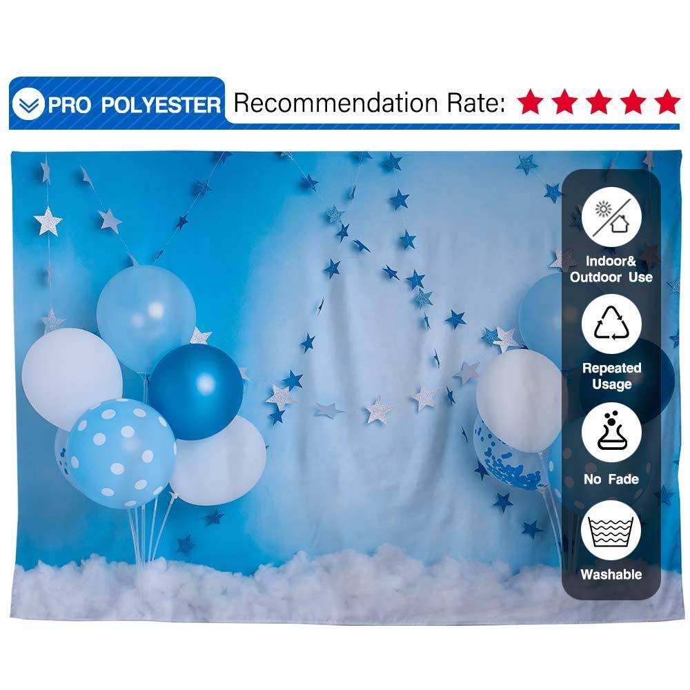 Allenjoy Blue Balloon Little Star Backdrop for Baby Designed by Panida Phillips - Allenjoystudio