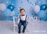 Allenjoy Blue Balloon Little Star Backdrop for Baby Designed by Panida Phillips - Allenjoystudio