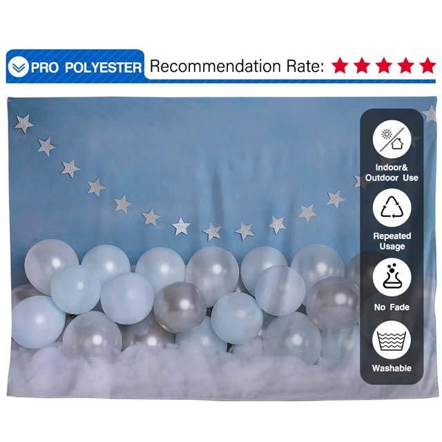 Allenjoy Blue Balloon Little Star Backdrop for Boys Designed by Panida Phillips - Allenjoystudio