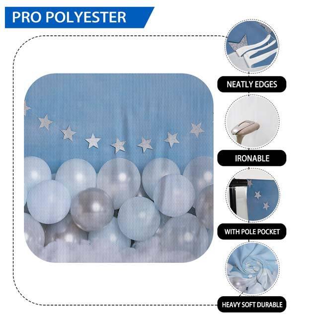 Allenjoy Blue Balloon Little Star Backdrop for Boys Designed by Panida Phillips - Allenjoystudio