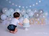 Allenjoy Blue Balloon Little Star Backdrop for Boys Designed by Panida Phillips - Allenjoystudio