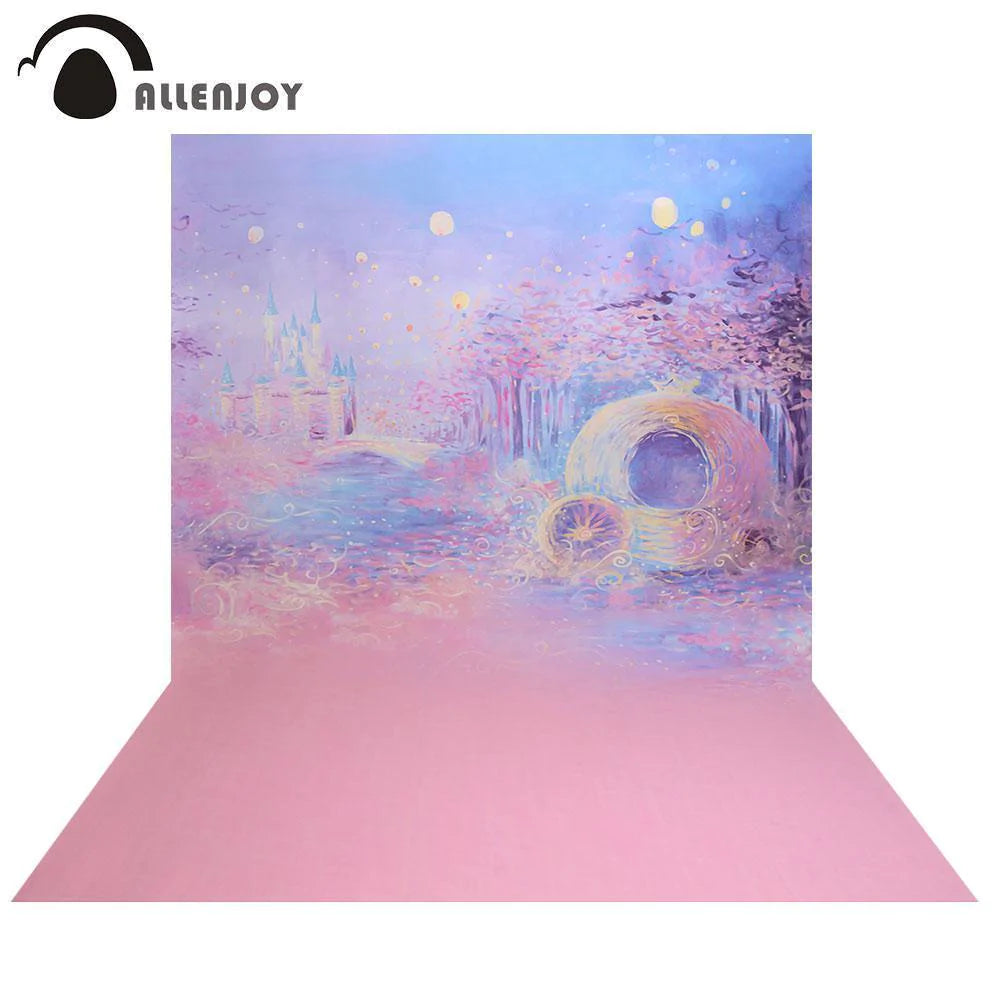 Allenjoy Blue Bokeh Background Children Night Castle Summer Backdrops for Photo Studio FCM- - Allenjoystudio
