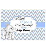 Allenjoy Blue Chevron Wave with Baby Elephant Backdrop