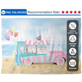 Allenjoy Blue Sky Ice Cream Shop Travel Hawaii Sandy Beach for Children Bridal Shower - Allenjoystudio