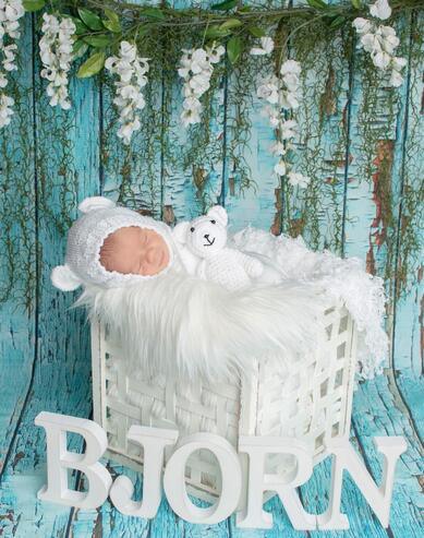 Allenjoy Cracked Blue Backdrop Floor for Newborn Photography - Allenjoystudio