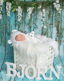 Allenjoy Cracked Blue Backdrop Floor for Newborn Photography