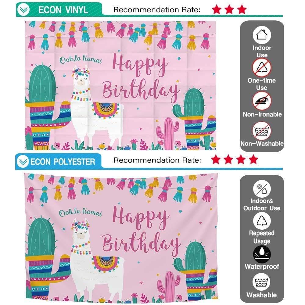 Allenjoy Bohemian Pink Alpaca Cactus Girl Birthday Backdrop - Allenjoystudio