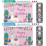 Allenjoy Bohemian Pink Alpaca Cactus Girl Birthday Backdrop - Allenjoystudio