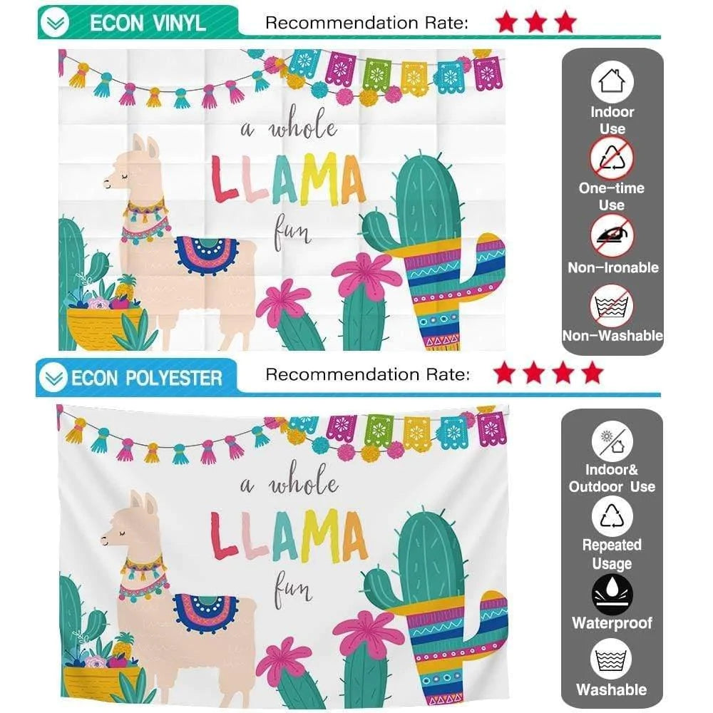 Allenjoy Bohemian Style Alpaca Cactus Flower Spring Party Background Photocall - Allenjoystudio