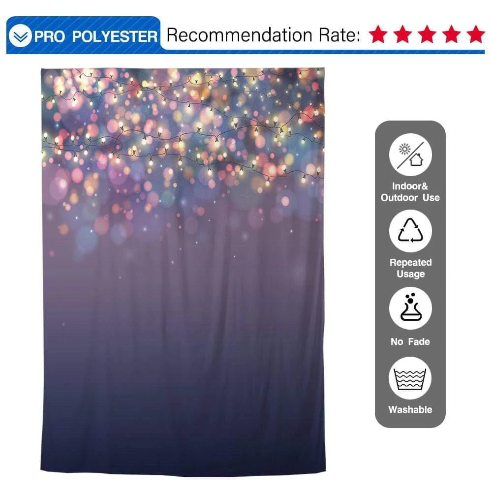Allenjoy Bokeh Backdrop Shiny Bulbs Purple Backdrop - Allenjoystudio