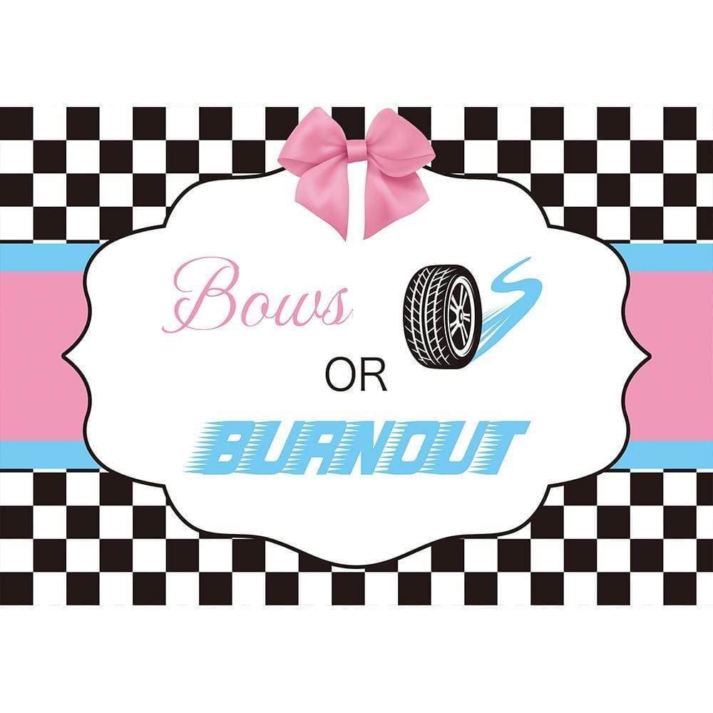 Allenjoy Bows or Burnout Gender Checkerboard Backdrop - Allenjoystudio
