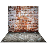 Allenjoy Brick and Chevron Wooden Planks Newborn Backdrop
