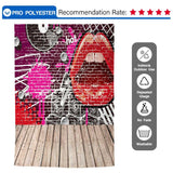 Allenjoy Brick Wall Backdrop Graffiti Mouth Personalized Photo Background Floor - Allenjoystudio