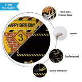 Allenjoy Brick Wall Construction Banner Tablecloth for Boys Birthday - Allenjoystudio