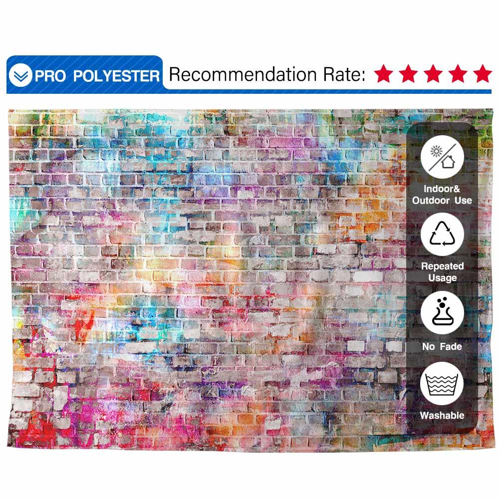 Allenjoy Colorful Painted Graffiti  Brick Walls Backdrop - Allenjoystudio