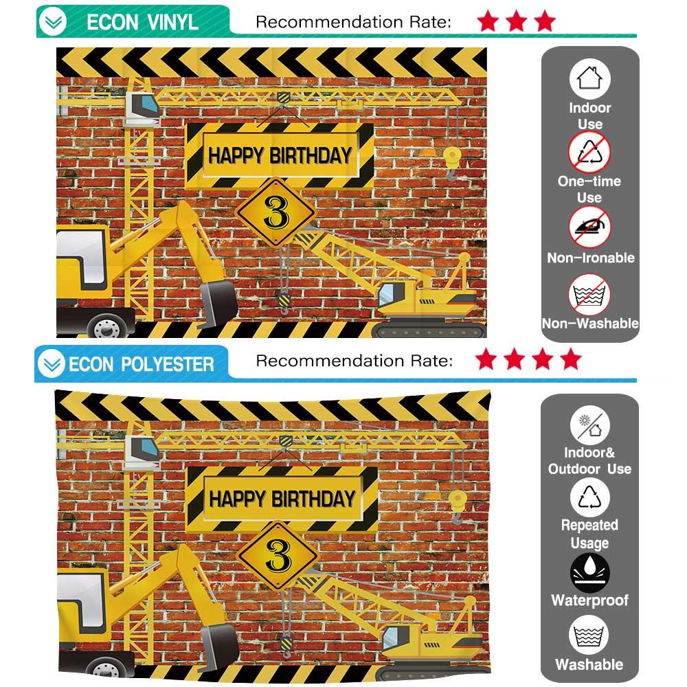 Allenjoy Bricks Wall Excavator Background for Boys - Allenjoystudio