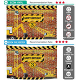 Allenjoy Bricks Wall Excavator Background for Boys - Allenjoystudio
