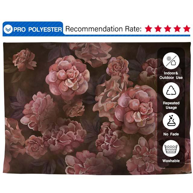 Allenjoy Maroon Floral Photography Backdrop - Allenjoystudio
