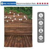 Allenjoy Brown Wood Board Light Leaves Newborn Backdrop - Allenjoystudio