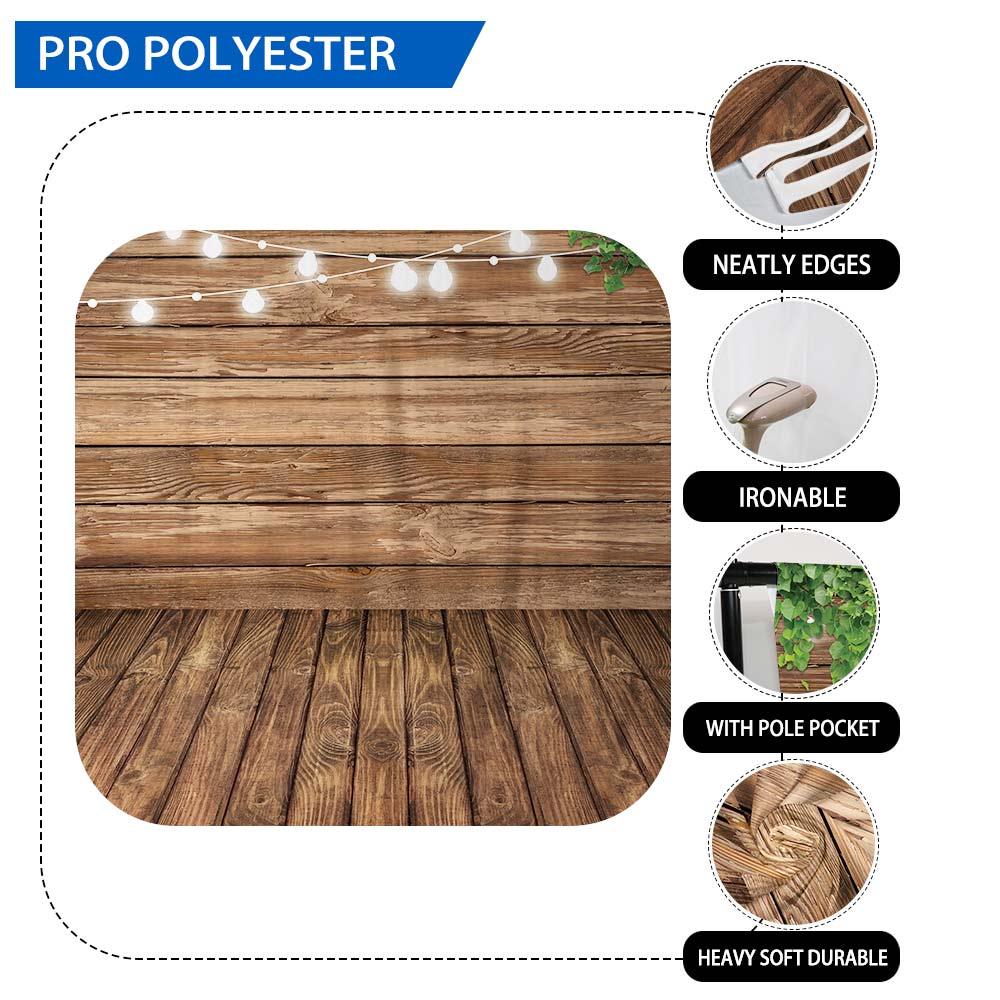 Allenjoy Brown Wood Board Light Leaves Newborn Backdrop - Allenjoystudio