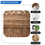 Allenjoy Brown Wood Board Light Leaves Newborn Backdrop - Allenjoystudio