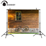 Allenjoy Brown Wooden House Window Barn Wheel Vintage Photographic Background Studio Photo