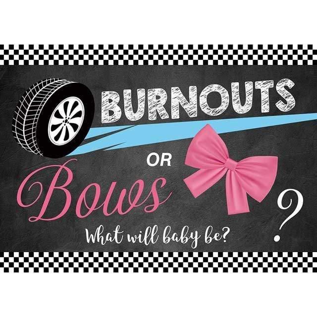Allenjoy Burnous or Bows Chalkboard Gender Reveal Backdrop - Allenjoystudio