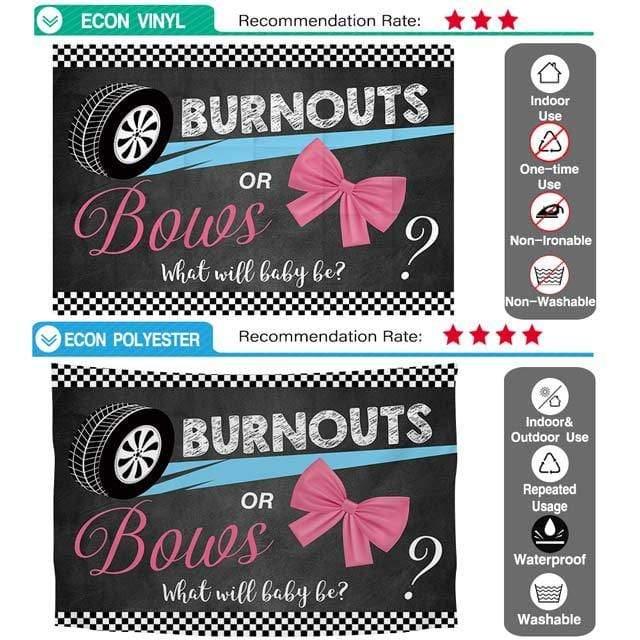 Allenjoy Burnous or Bows Chalkboard Gender Reveal Backdrop - Allenjoystudio