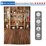 Allenjoy Candy Shelves Backdrop Children Wood Baby Shower Background Photocall - Allenjoystudio