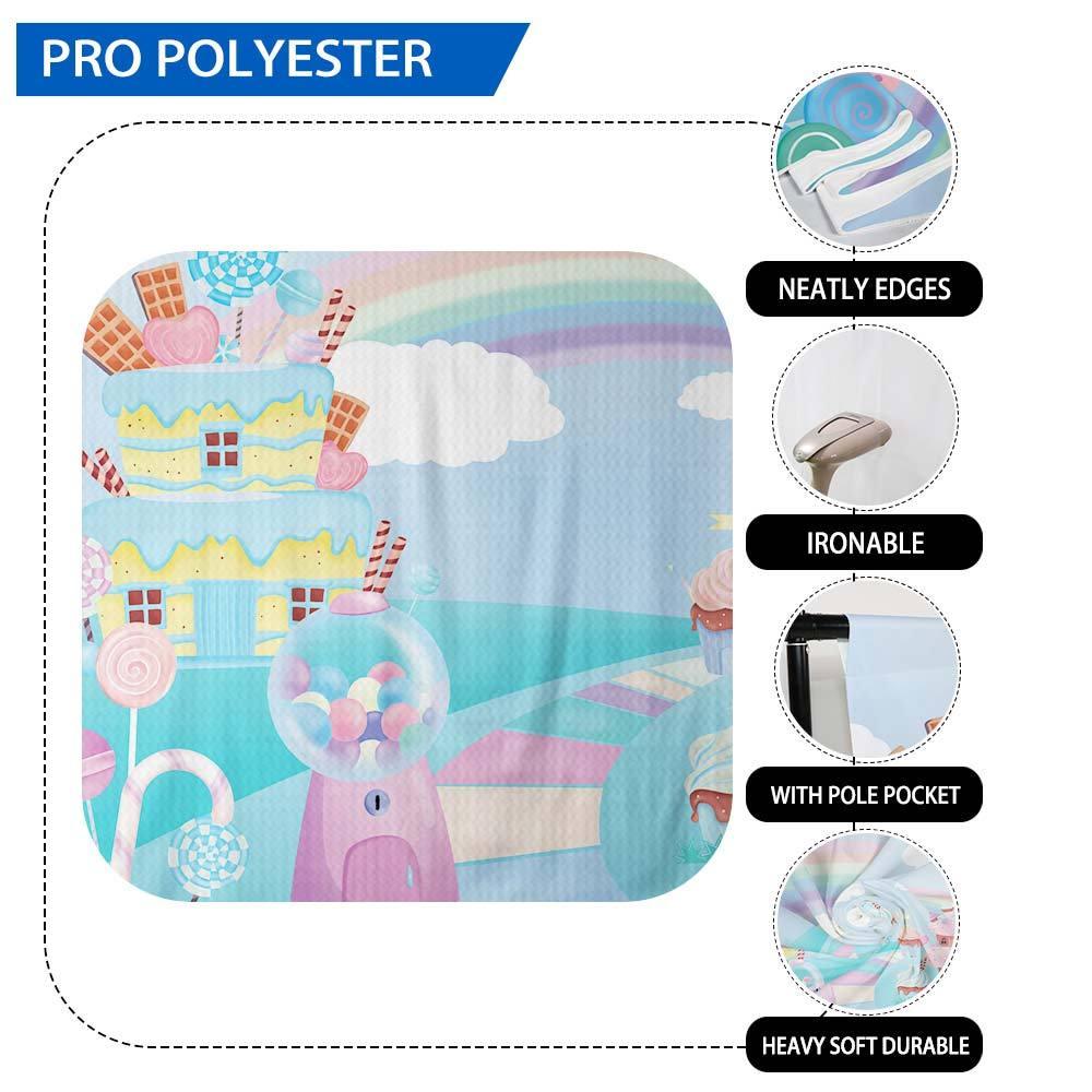 Allenjoy Candyland Backdrop Rainbow Lollipop Cake Chocolate for Baby Shower Birthday - Allenjoystudio