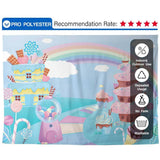 Allenjoy Candyland Backdrop Rainbow Lollipop Cake Chocolate for Baby Shower Birthday - Allenjoystudio