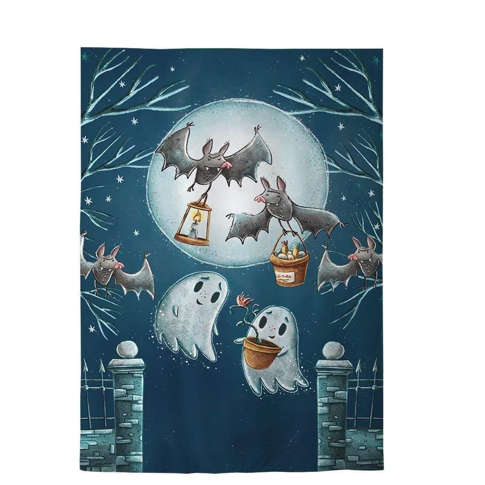 Allenjoy Cartoon Backdrop for Halloween Ghost Bats Full Moon Starry Children Photostudio - Allenjoystudio