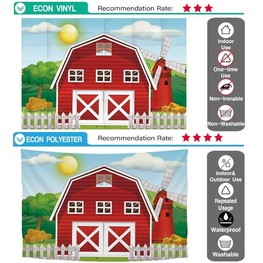 Allenjoy Red Farm Animals Backdrop for Children - Allenjoystudio