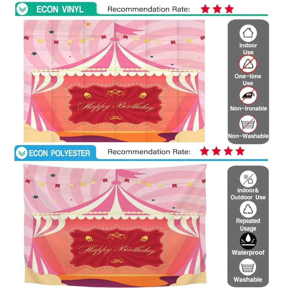 Allenjoy Children Circus Birthday Backdrop Pink Stripes Cartoon Star Flag Baby Shower - Allenjoystudio