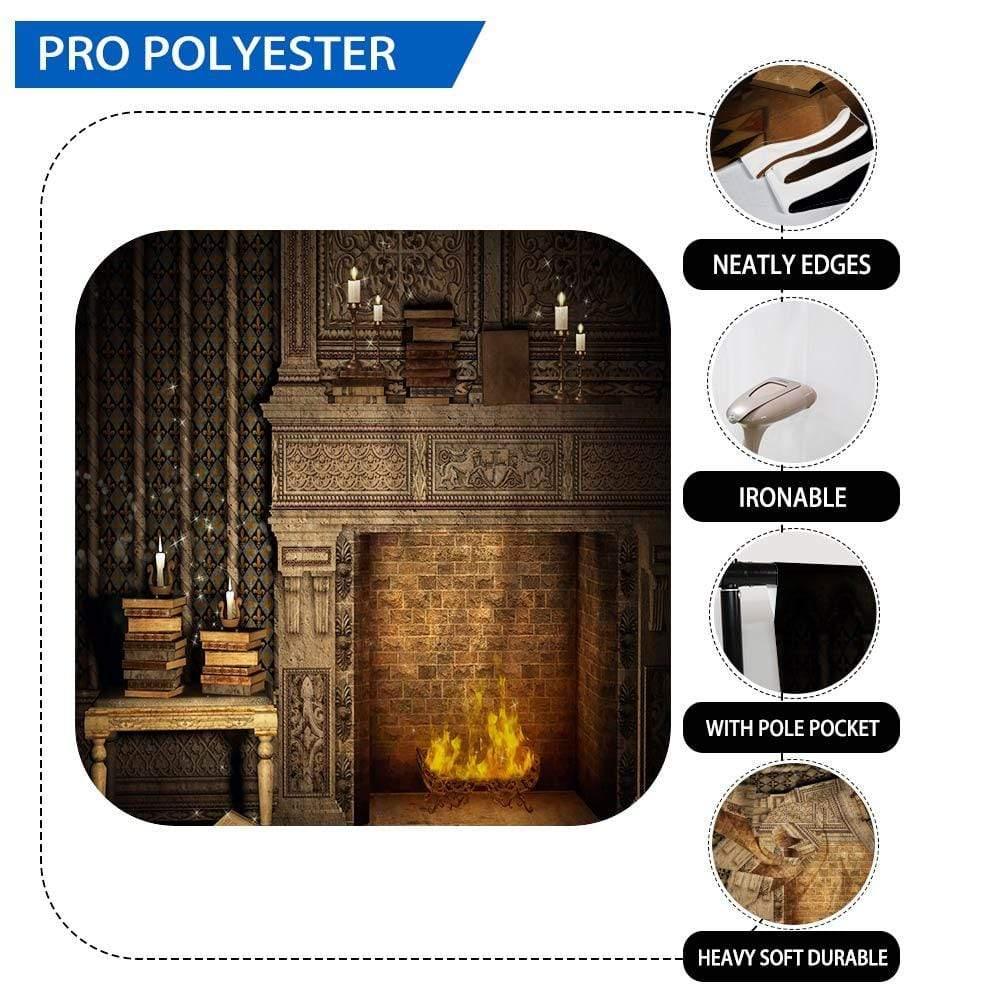 Allenjoy Christmas Backdrop Fireplace Holy Solemnly Backdrop - Allenjoystudio