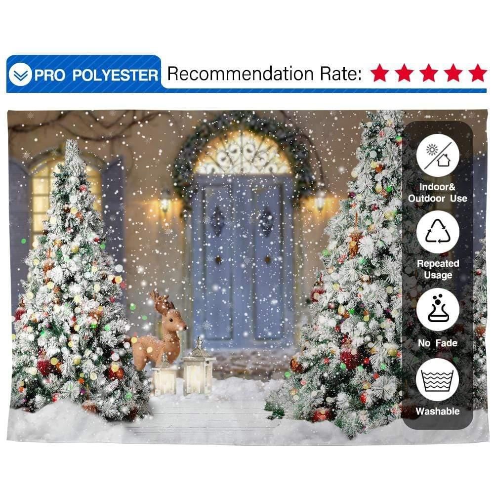 Allenjoy Christmas Outdoor Pine Tree Deer Backdrop for Kids - Allenjoystudio