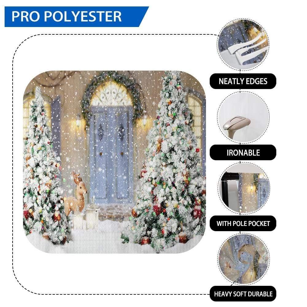 Allenjoy Christmas Outdoor Pine Tree Deer Backdrop for Kids - Allenjoystudio