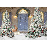 Allenjoy Christmas Outdoor Pine Tree Deer Backdrop for Kids - Allenjoystudio