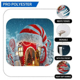 Allenjoy Christmas Backdrop Red House Blue Starry Snowy Night Backdrop - Allenjoystudio