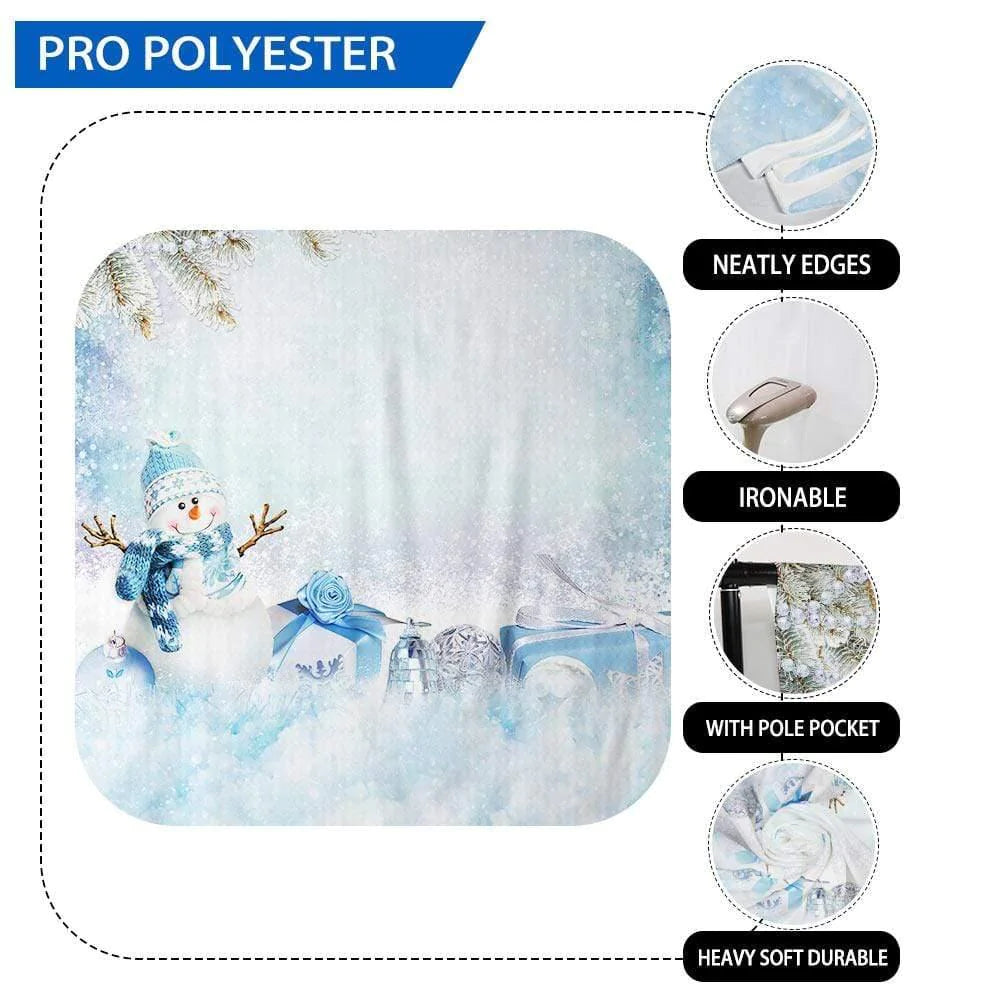 Allenjoy Christmas  Snowman Winter Gift Blue Bokeh Backdrop - Allenjoystudio